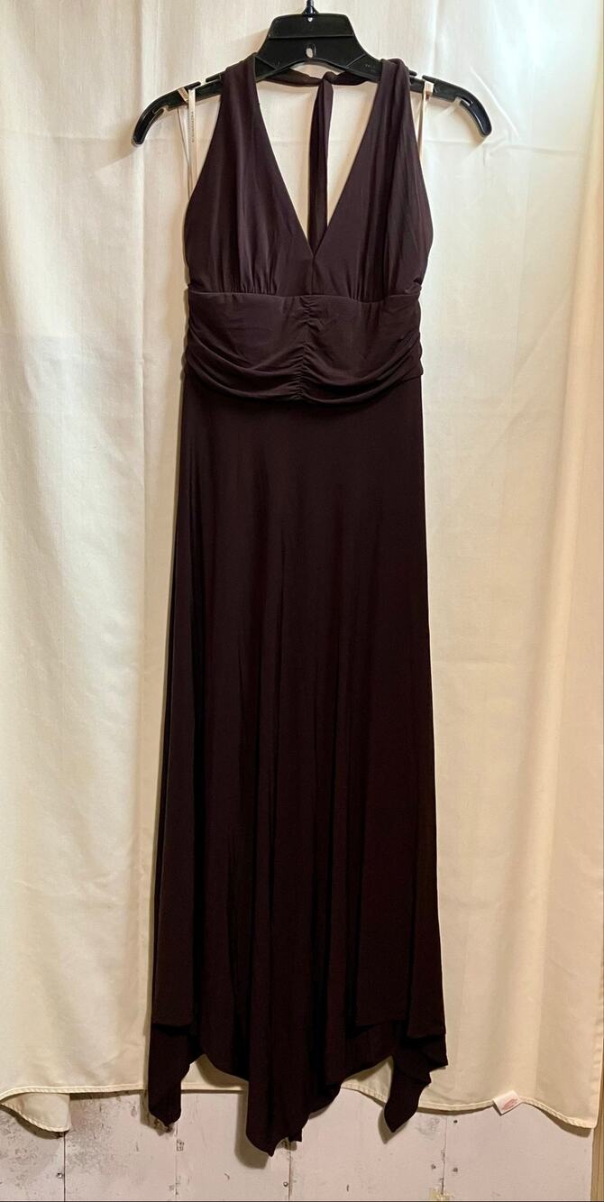 BCBG Maxazria Brown Over The Neck Dress Woman’s Size Medium.